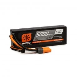 Spektrum 7.4V 5000mAh 2S 50C Smart Hardcase LiPo Battery: IC5
